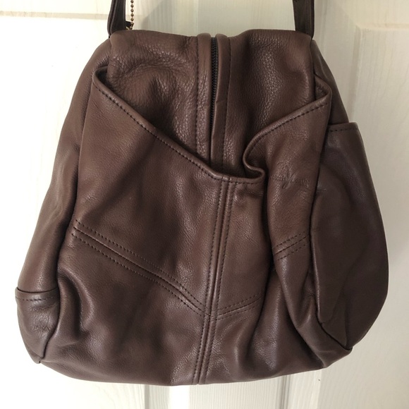 Victoria Leather Co. Bag The Original Teardrop Leather Handbag Purse Brown Brass - Picture 3 of 7